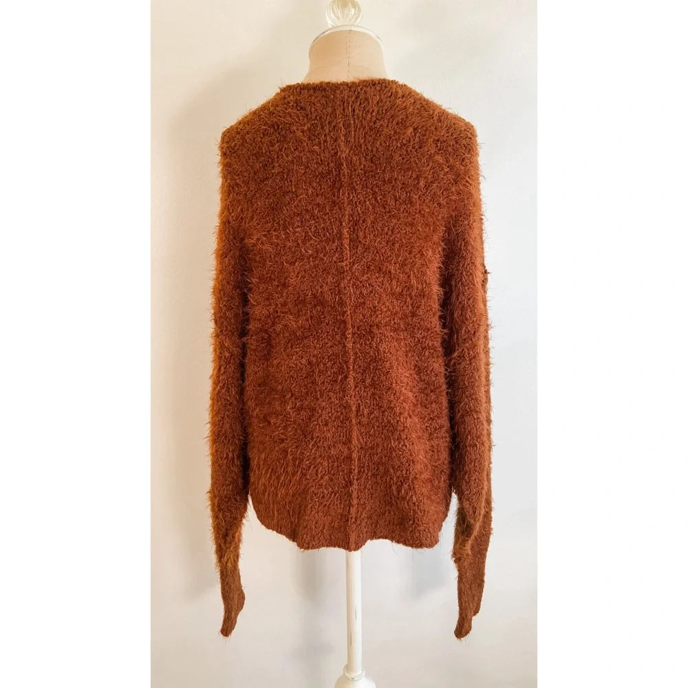 Free People Icing V Neck Pullover Sweater in Mocha Java